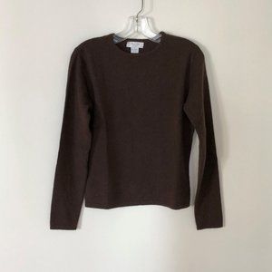 Marshall Field’s Crew Neck 100% 2 Ply Cashmere Sweater – Color Brown – Size: S
